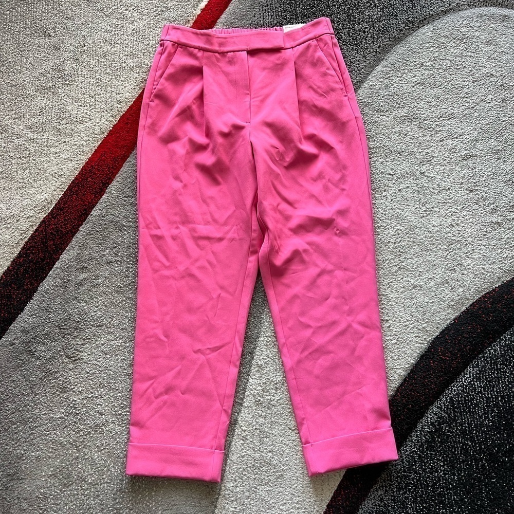 LOFT Hot Pink Barbie Core High Rise Straight Leg Trouser Pants